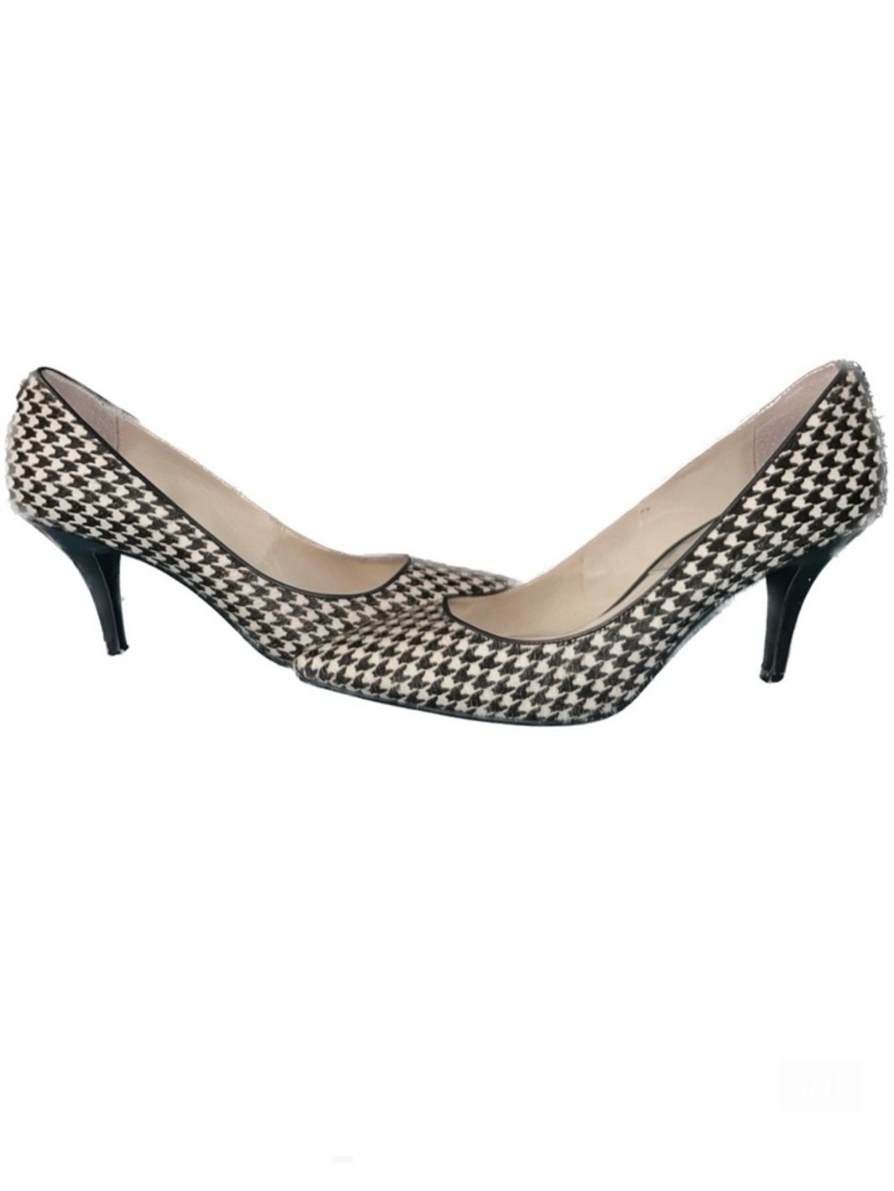 MICHAEL Michael Kors Cream Brown Houndstooth Calf Hair Heels Pumps - Size 9